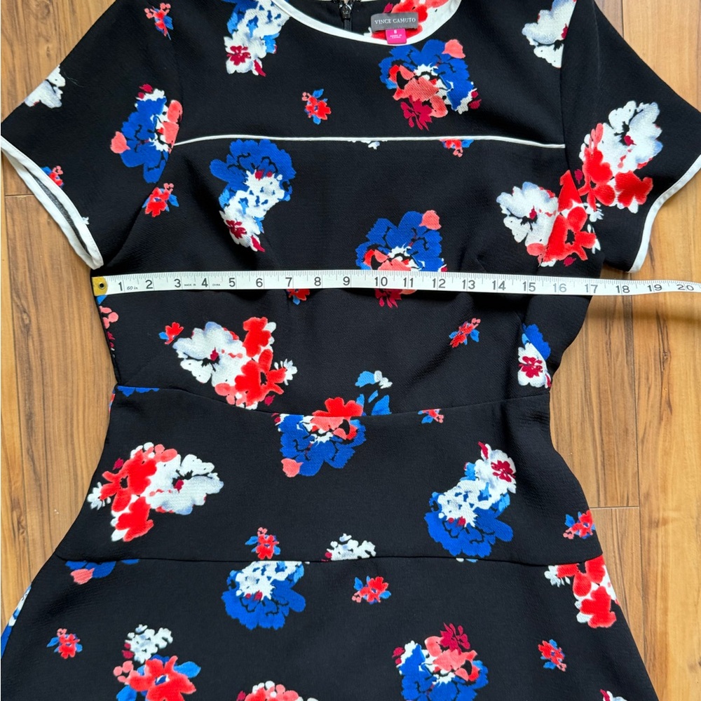 Vince Camuto Black Dress with Red and Blue Floral - Picture 9 of 10